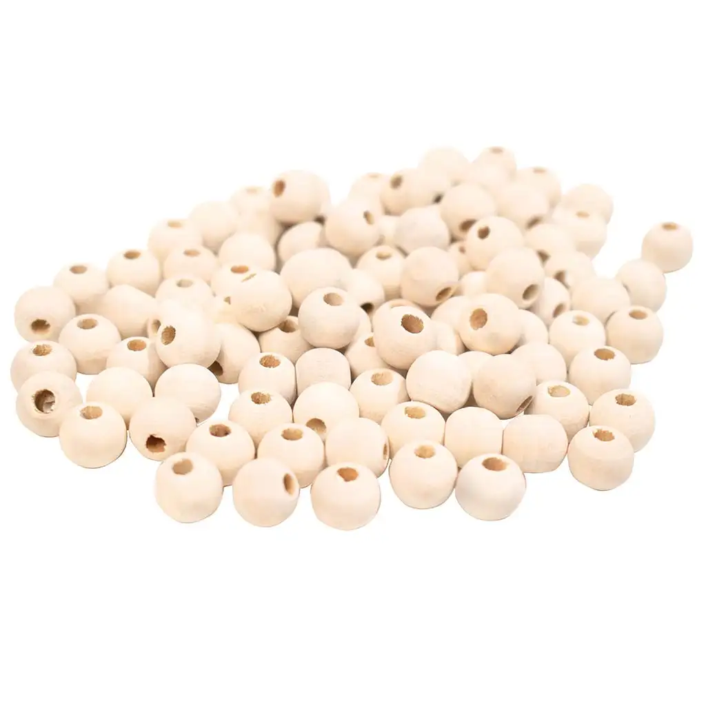 imagen de PlayBox: Bolas de madera natural de 10 mm de tamaño, paquete de 100 unidades 1