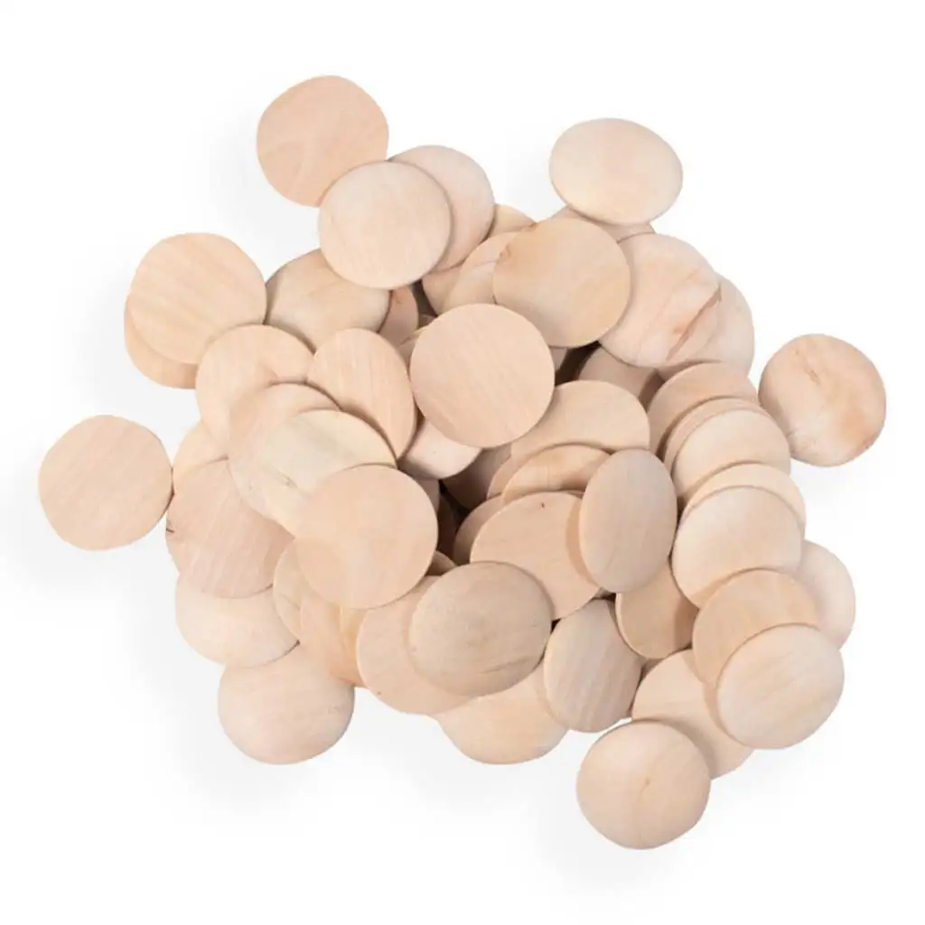 imagen de PlayBox: Botones de madera de 40mm de diámetro, set de 100 piezas 1