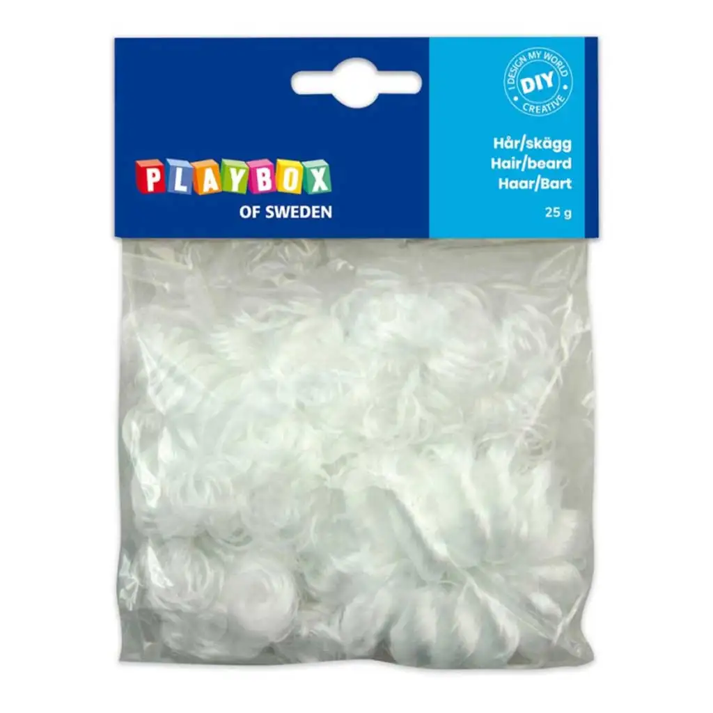 imagen de PlayBox: Cabello y barba de color blanco 25g 1