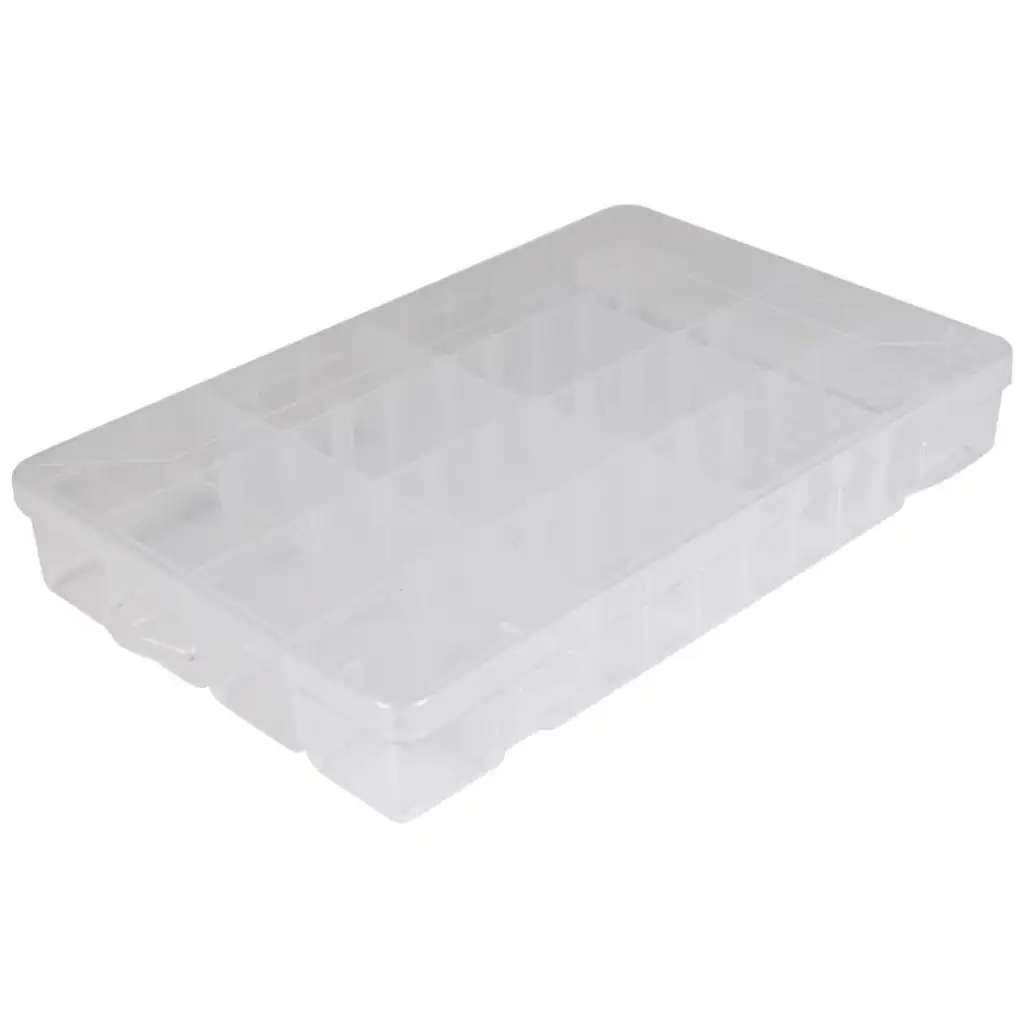 imagen de PlayBox: Caja de almacenamiento ajustable y transparente con compartimentos 29,5x18,5x4,5cm 1