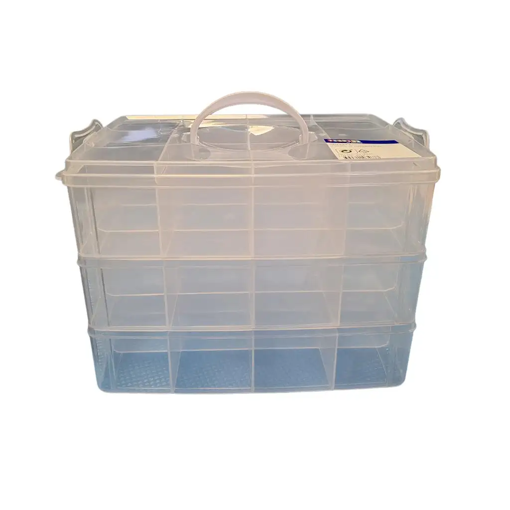 imagen de PlayBox: Caja de almacenamiento transparente de 36 compartimentos de 3 niveles 1