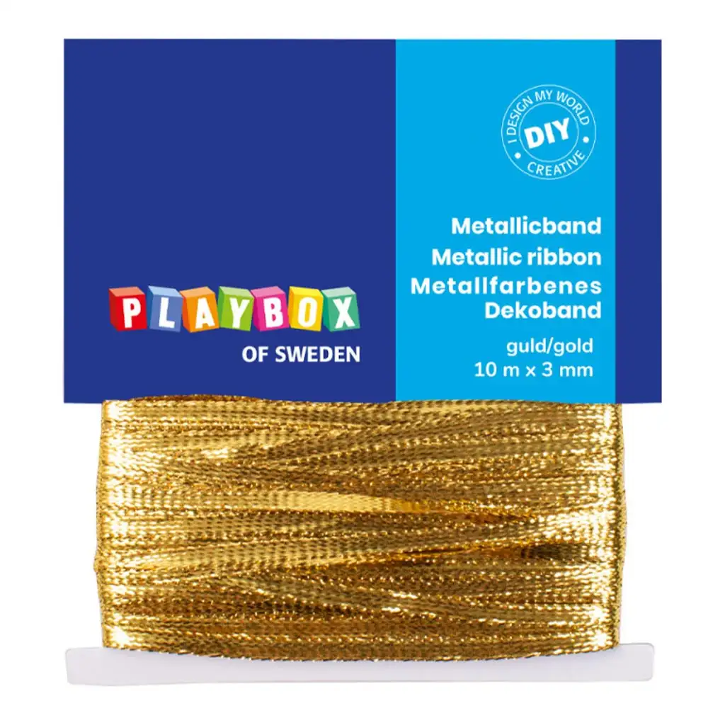 imagen de PlayBox: Cinta decorativa metálica de color plata 10m x 3mm 1