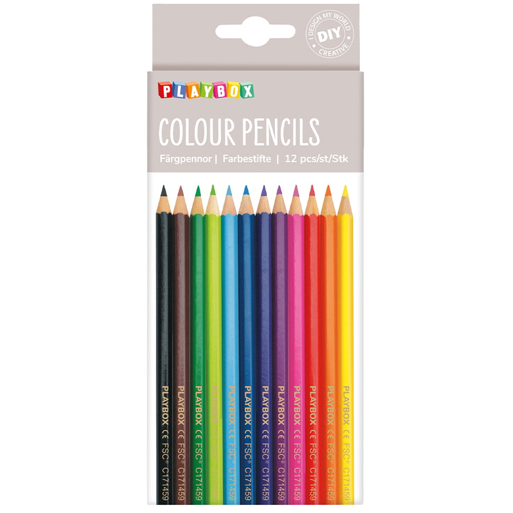imagen de PlayBox: Conjunto de 12 lápices de colores delgados 1