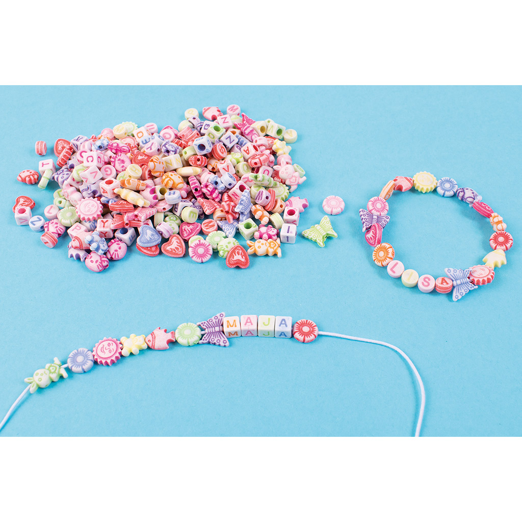 imagen de PlayBox: Conjunto de cuentas de formas mágicas para ensartar con letras 350pcs 3