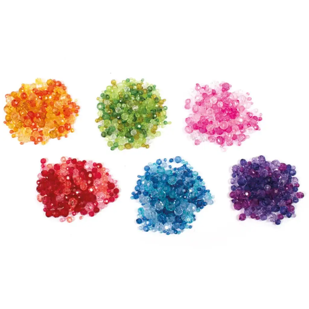 imagen de PlayBox: Conjunto de cuentas de plástico facetadas de colores premium 6x50g 1
