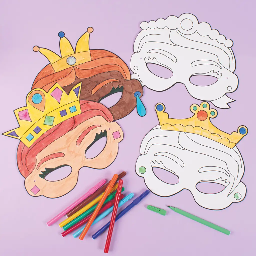 imagen de PlayBox: Conjunto de máscaras de papel de princesas de 12 piezas 3
