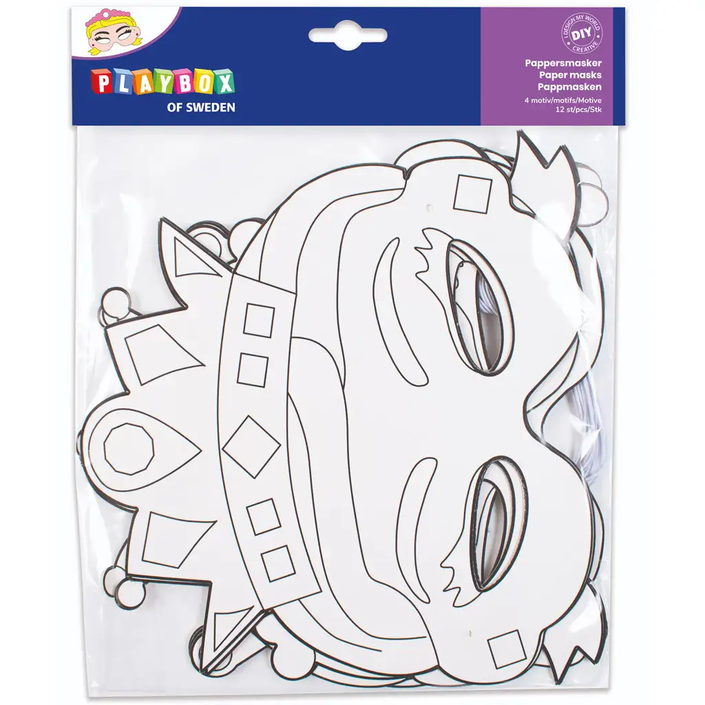 imagen de PlayBox: Conjunto de máscaras de papel de princesas de 12 piezas 1