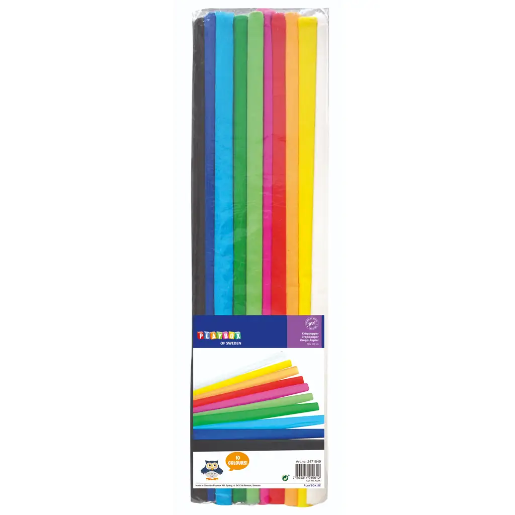 imagen de PlayBox: Conjunto de papel crepé de colores de 10 piezas 50x200cm 2
