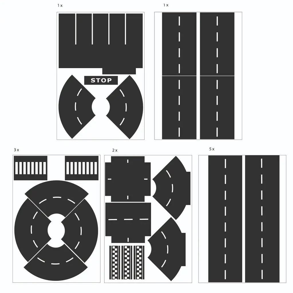 imagen de PlayBox: Conjunto de pegatinas de carretera 12 hojas de pegatinas 2