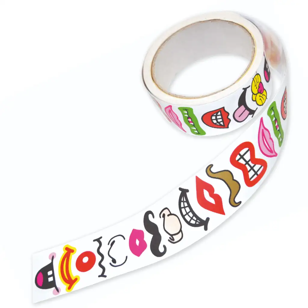 imagen de PlayBox: Conjunto de pegatinas de narices y bocas divertidas en rollo 1