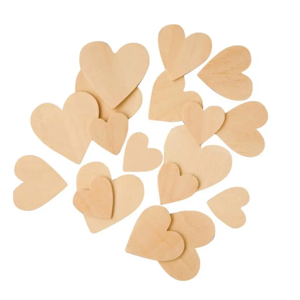 imagen de PlayBox: Corazones de madera en varios tamaños 100ud 1