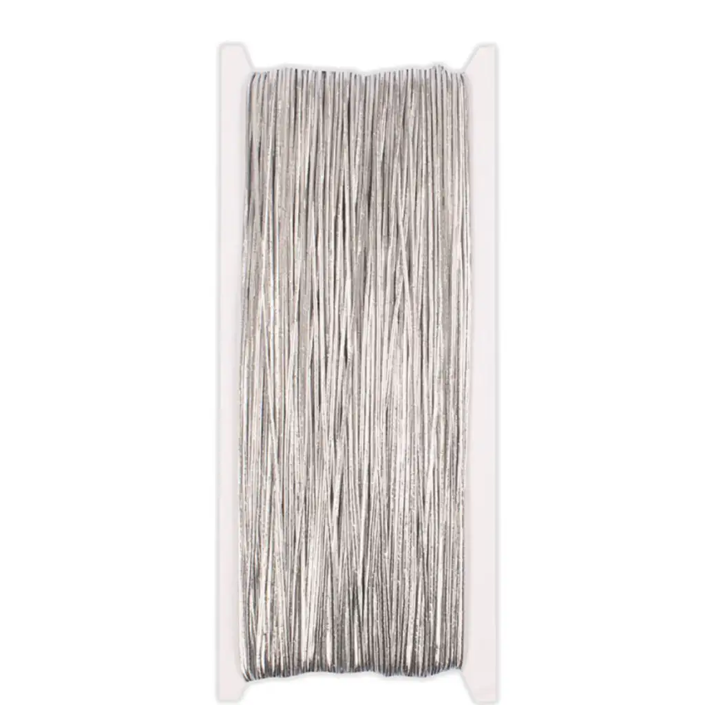 imagen de PlayBox: Cordón elástico gris plateado de 50 metros de longitud con un grosor de 1 mm 1