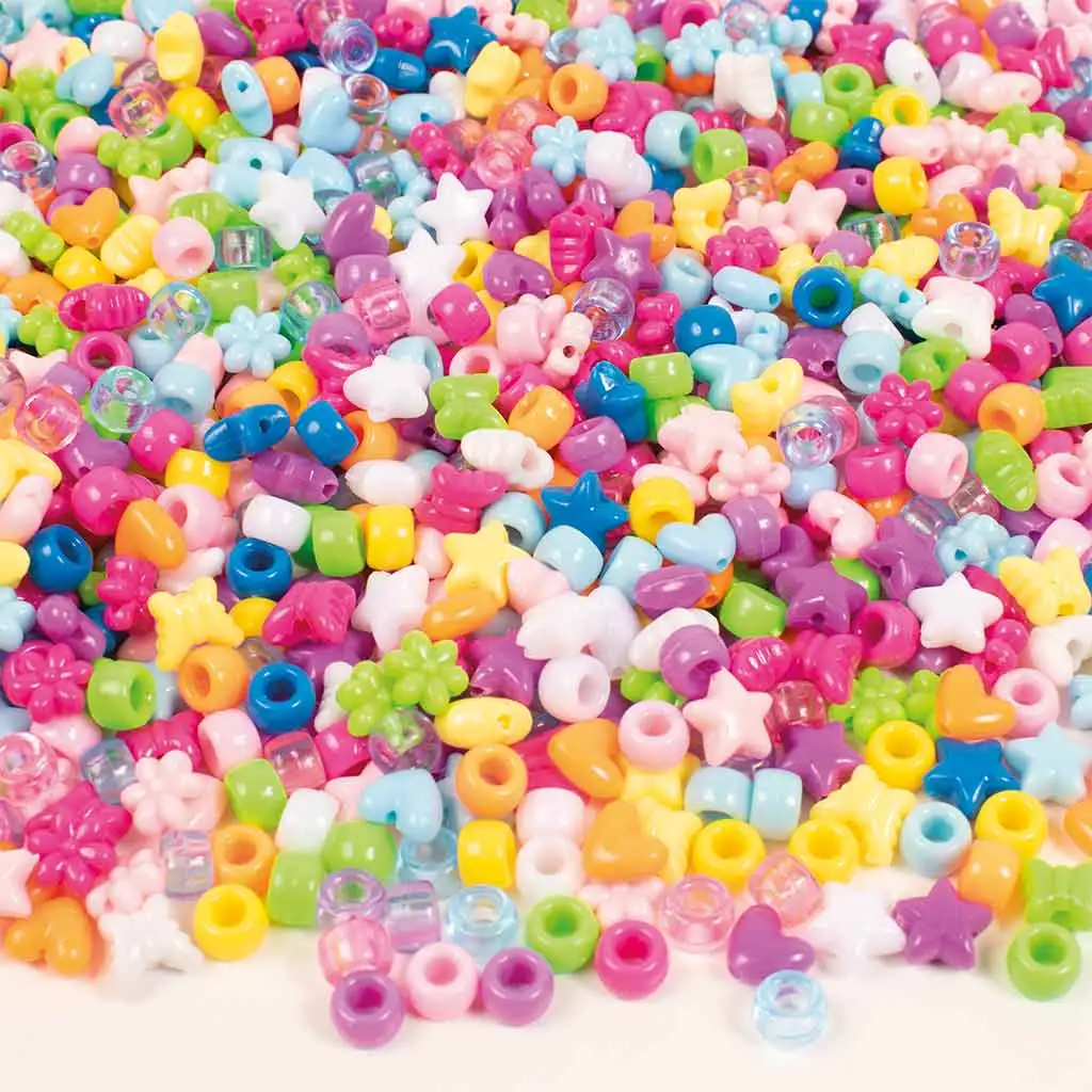imagen de PlayBox: cuentas de colores para ensartar en cubo 1200ud 2