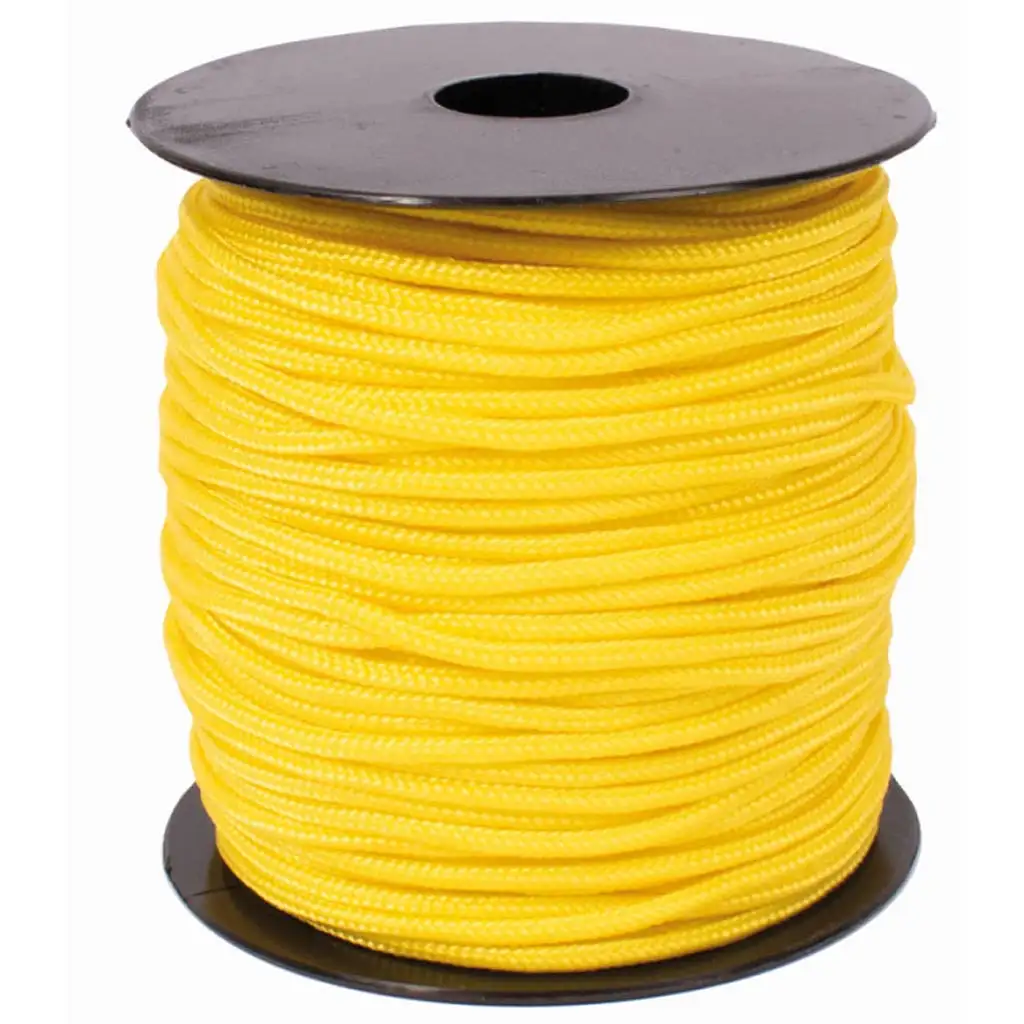imagen de Playbox: Cuerda de nudos de 2 mm de grosor color amarillo de 50 metros 1