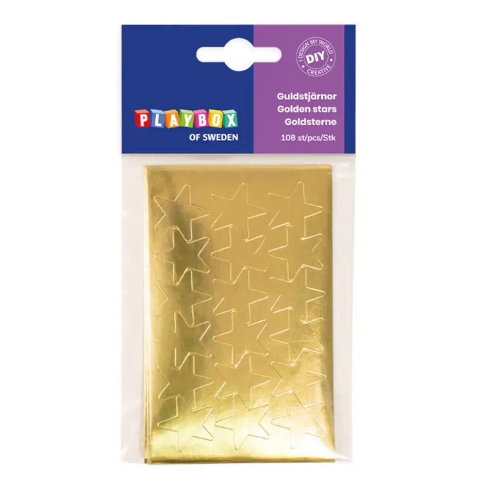 imagen de PlayBox: Estrellas doradas autoadhesivas 108ud 25mm 1