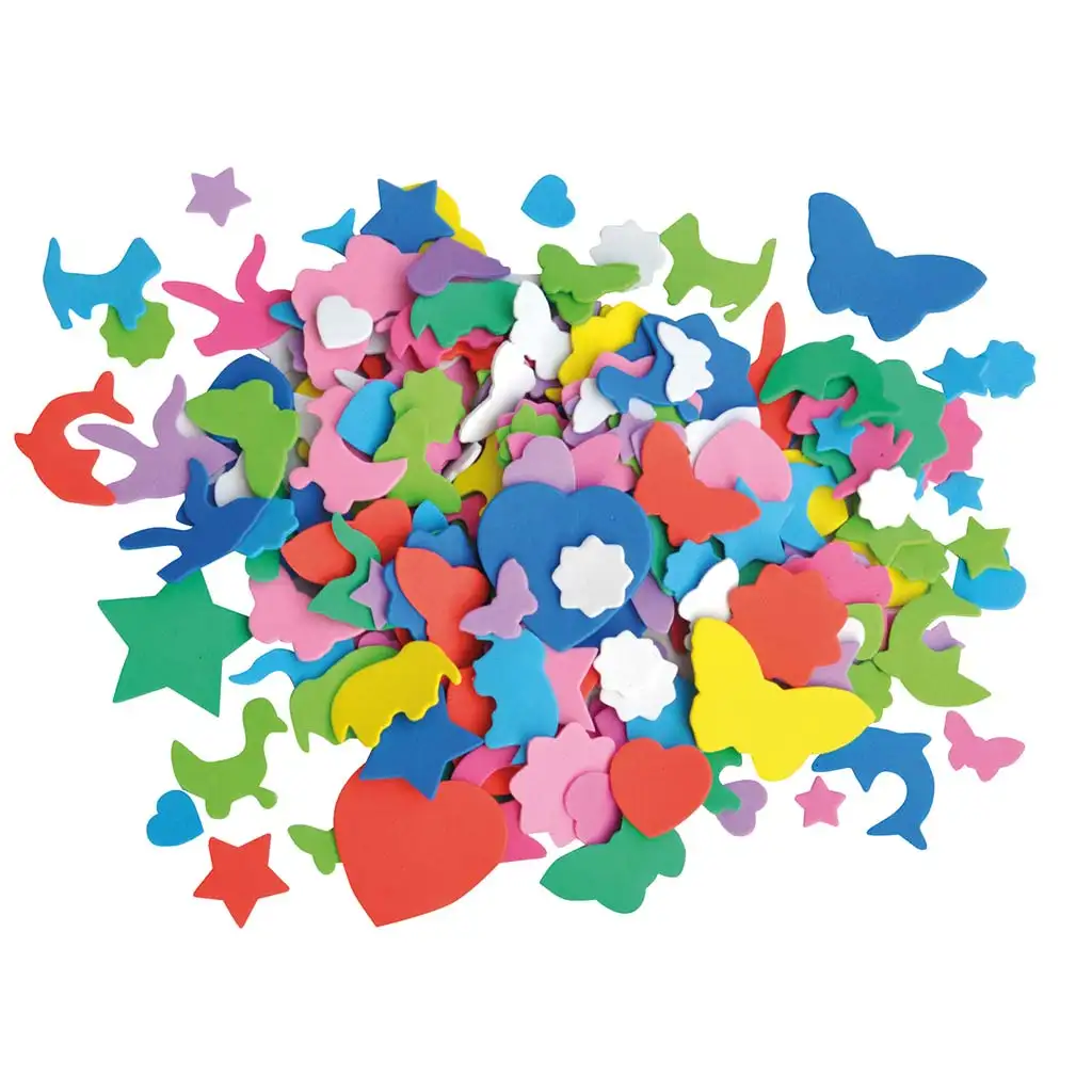 imagen de PlayBox: Figuras de espuma decorativas en diferentes colores y formas, paquete de 250 unidades 1