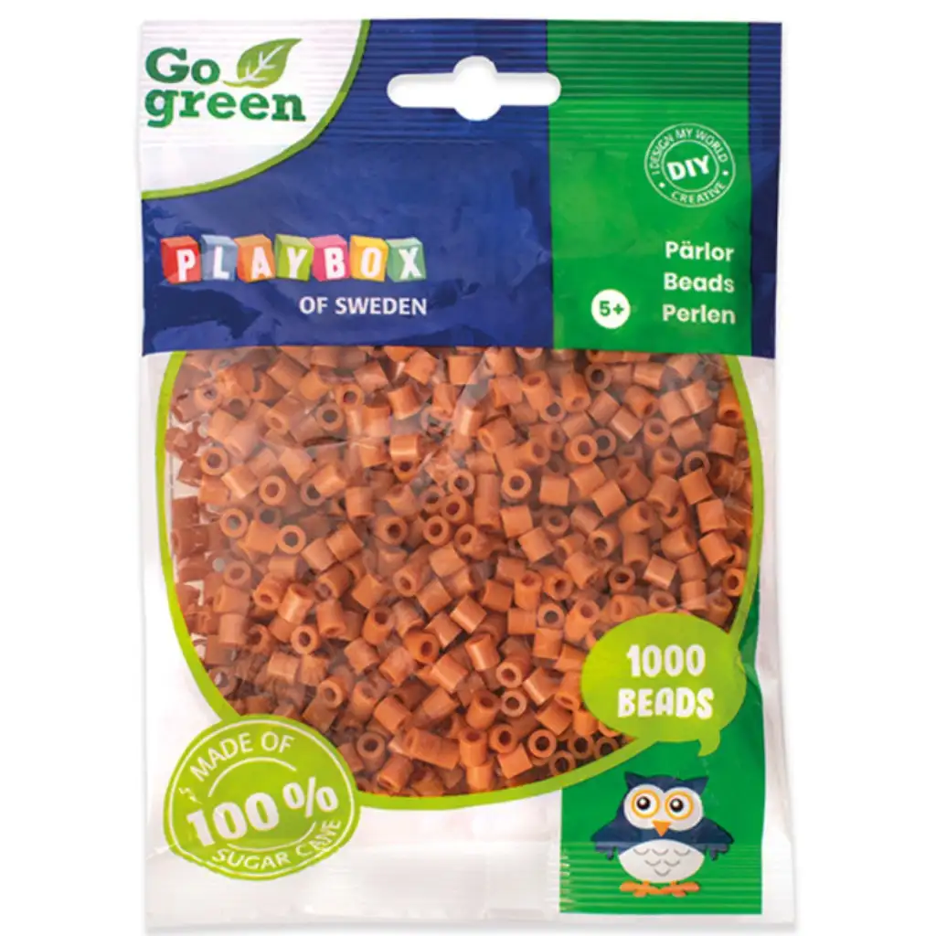 imagen de PlayBox: Go Green 5mm MIDI plancha perlas 1000 piezas color marrón claro 1