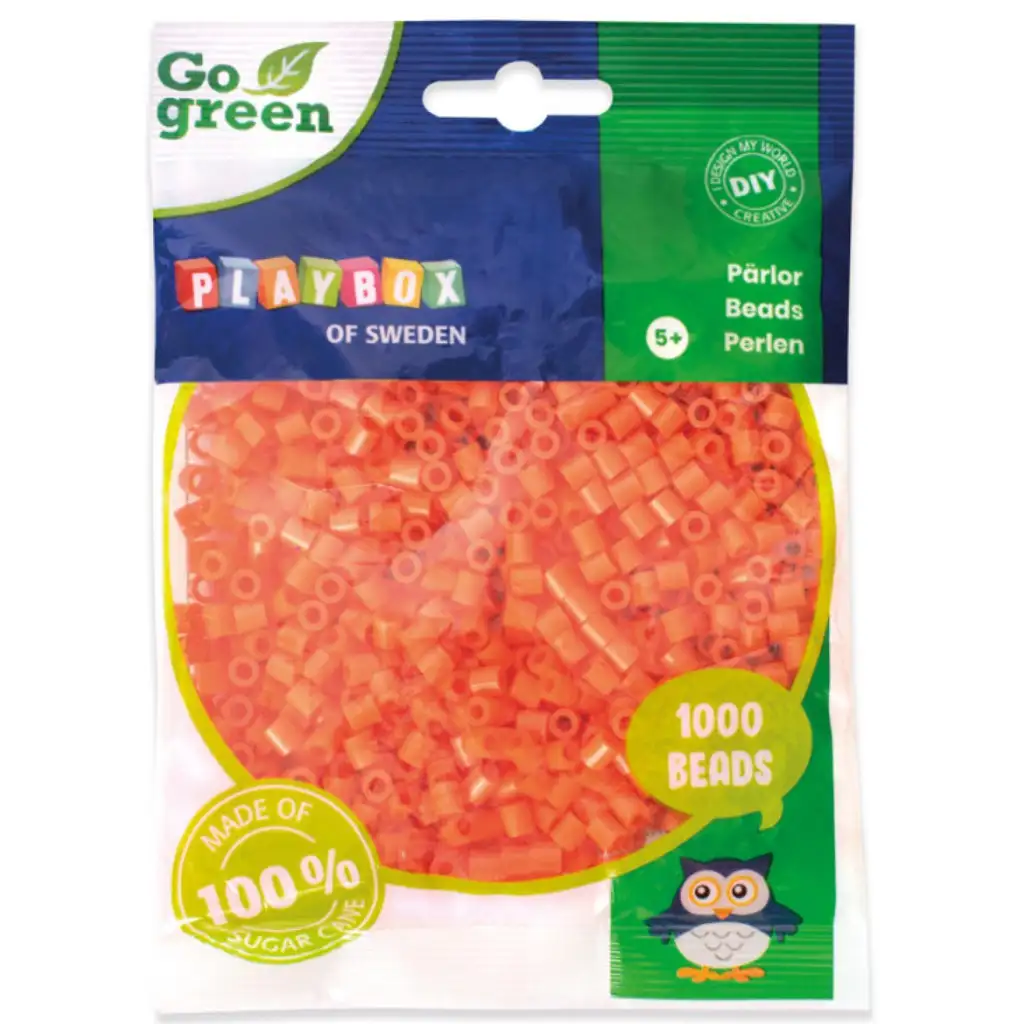 imagen de PlayBox: Go Green 5mm MIDI plancha perlas 1000 piezas color naranja 1