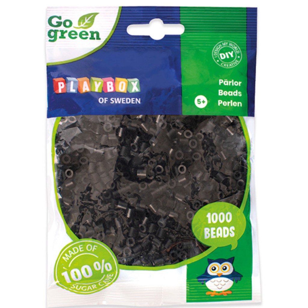 imagen de PlayBox: Go Green 5mm MIDI plancha perlas 1000 piezas color negro 1