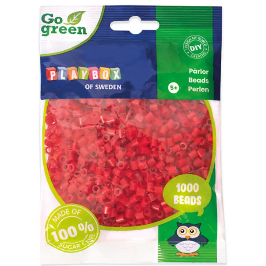 imagen de PlayBox: Go Green 5mm MIDI plancha perlas 1000 piezas color rojo 1