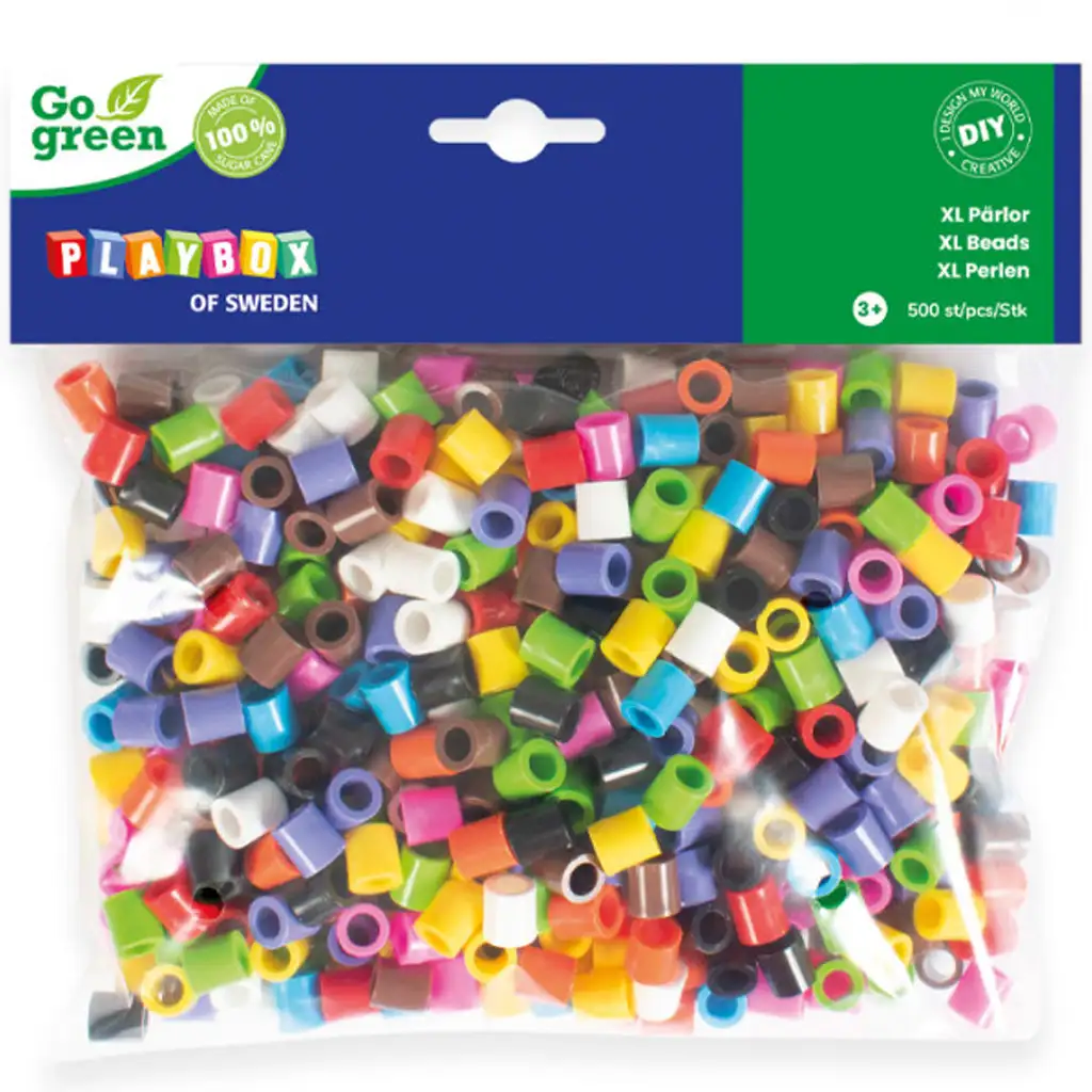 imagen de PlayBox: Go Green 9mm XL MAXI perlas planchables de 500 piezas en colores vivos 1