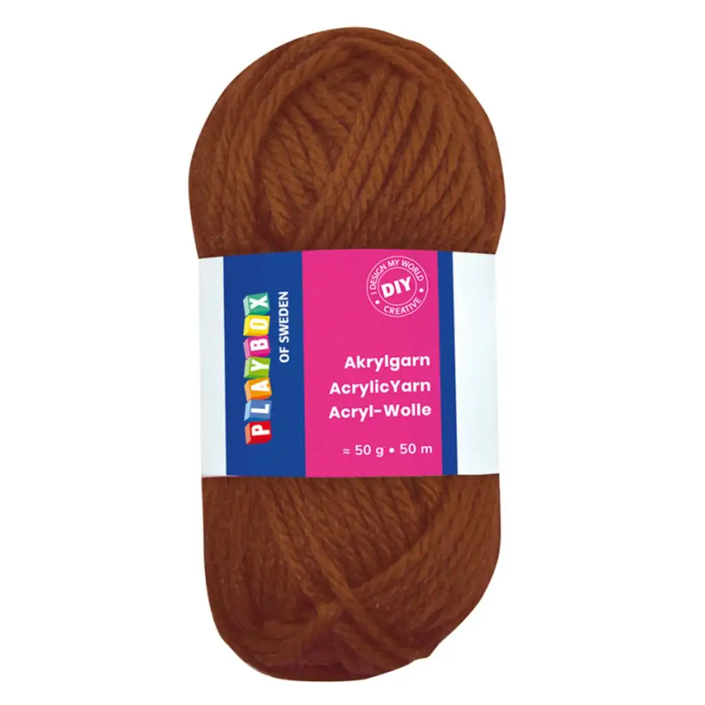 imagen de PlayBox: Hilo acrílico 50g marrón 1