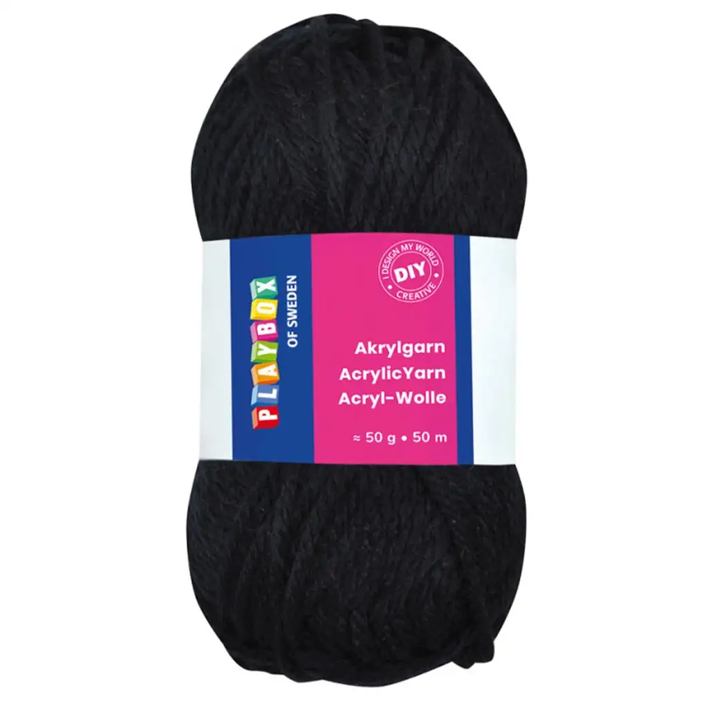 imagen de PlayBox: Hilo acrílico 50g negro 1