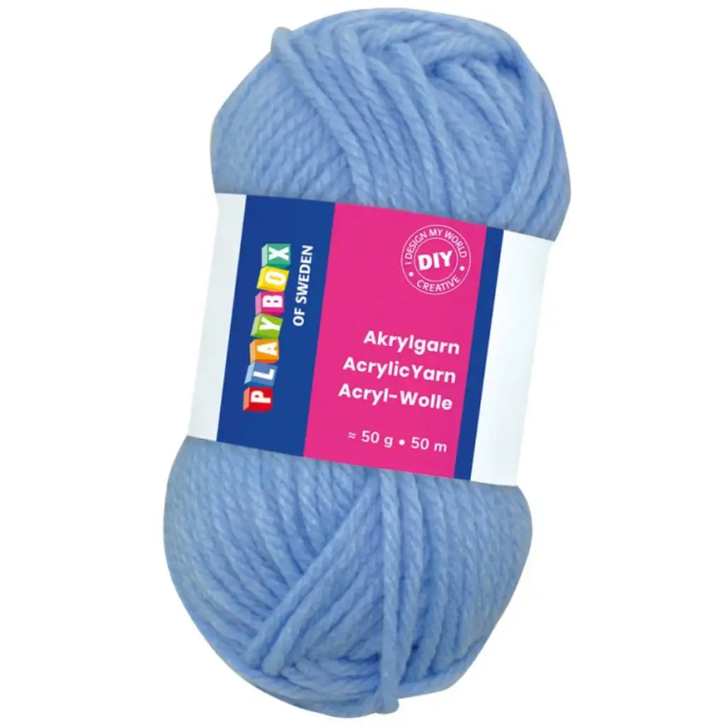 imagen de PlayBox: Hilo acrílico de 50g y 50m en color azul claro 1