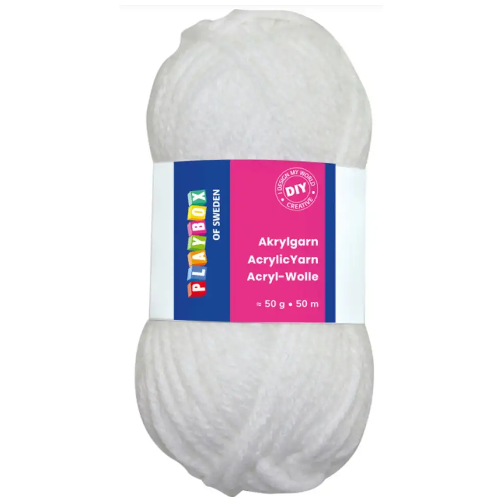 imagen de PlayBox: Hilo acrílico de 50g y 50m en color blanco 1
