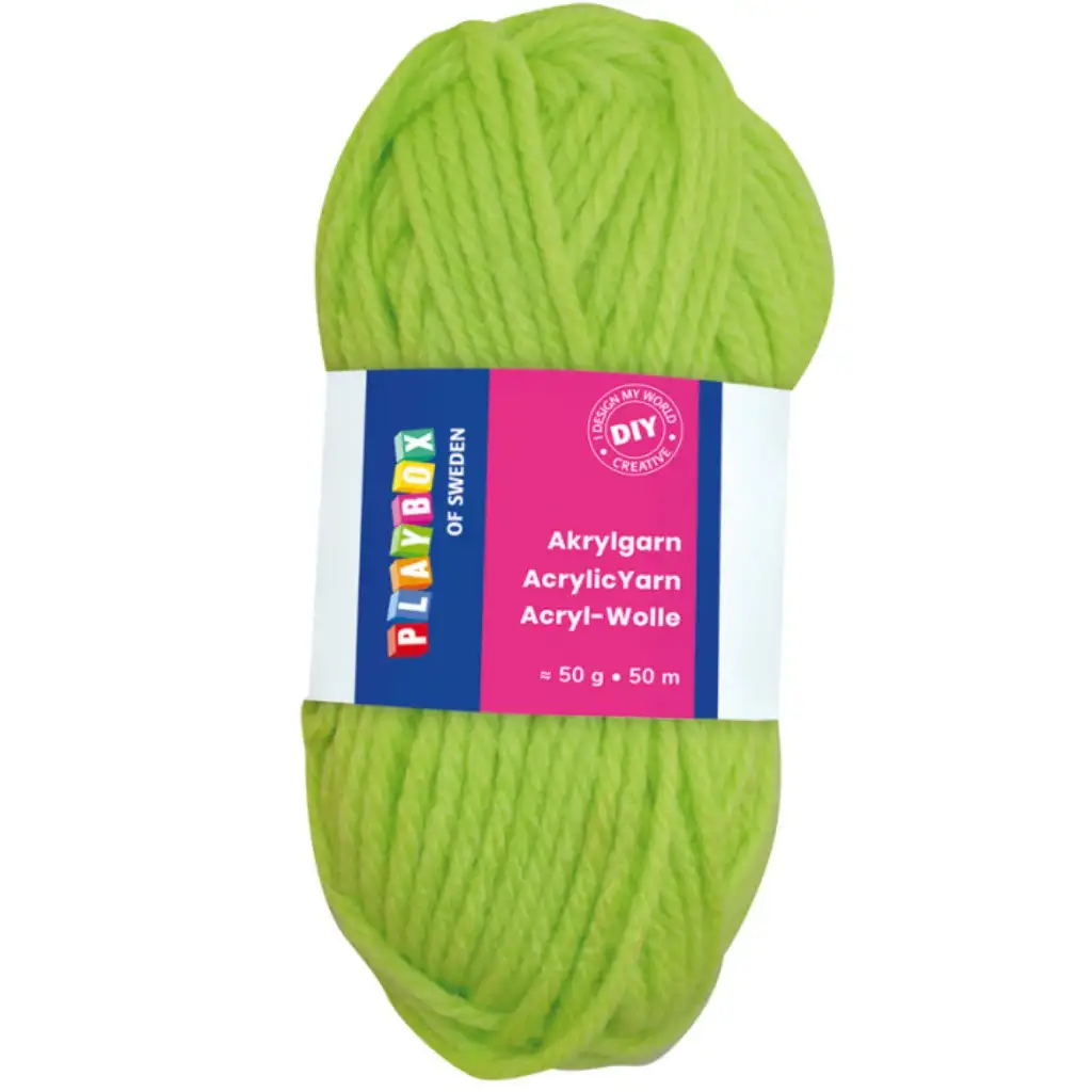 imagen de PlayBox: Hilo acrílico de 50g y 50m en color verde 1