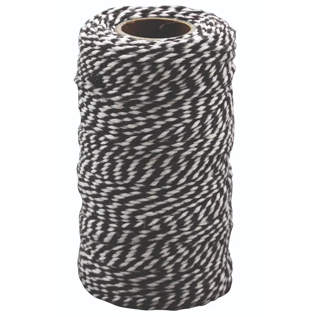 imagen de PlayBox: Hilo de algodón negro-blanco 100m 1