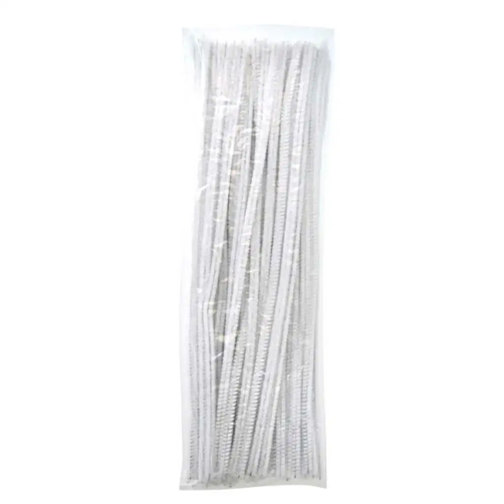 imagen de PlayBox: Hilos de chenilla de color blanco 100ud 6mm 1