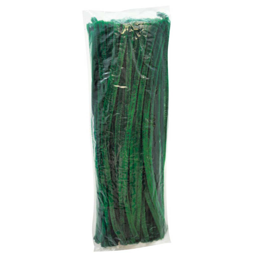 imagen de PlayBox: Hilos de chenilla de color verde 100ud 6mm 1