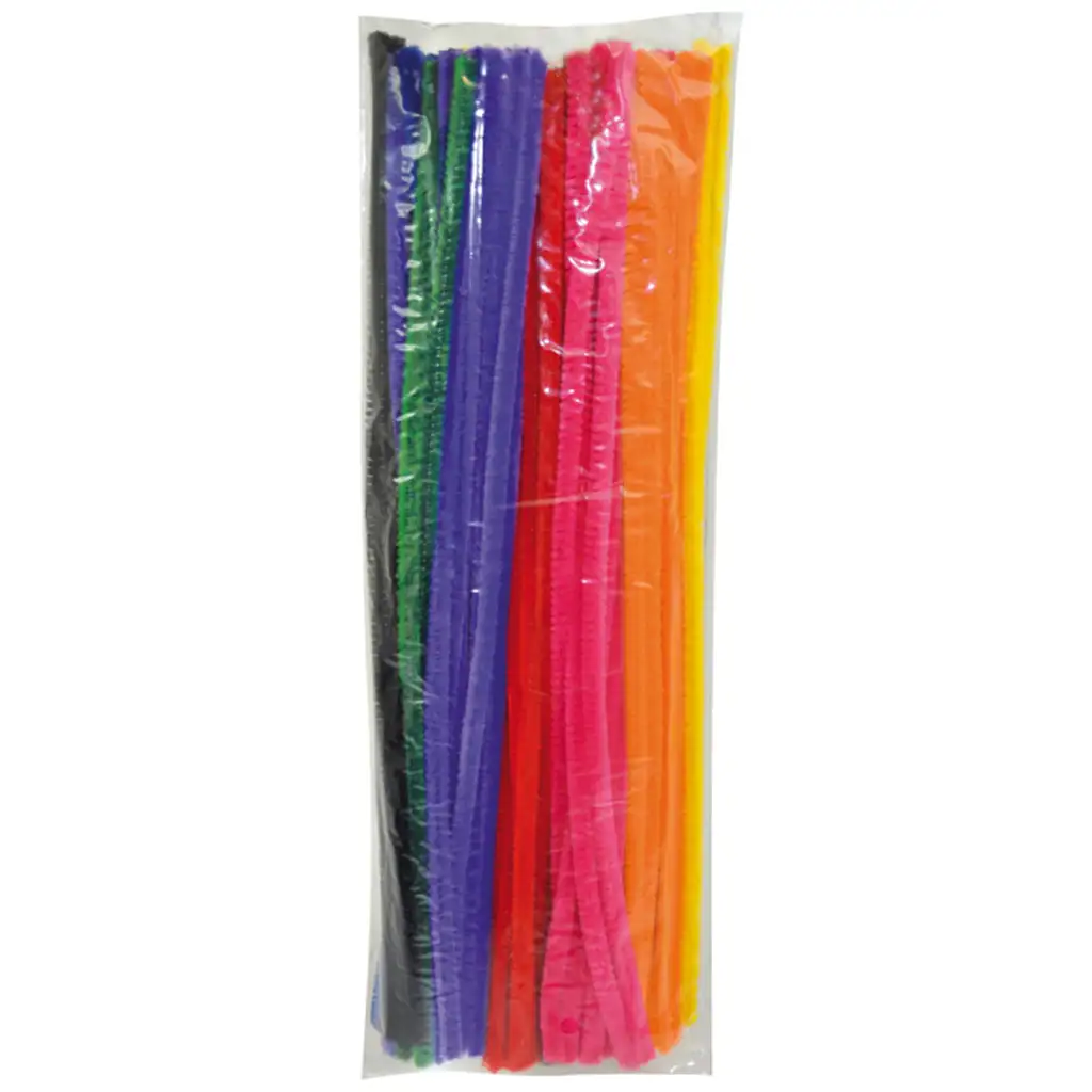 imagen de PlayBox: Hilos de chenilla de colores 100ud 6mm 1