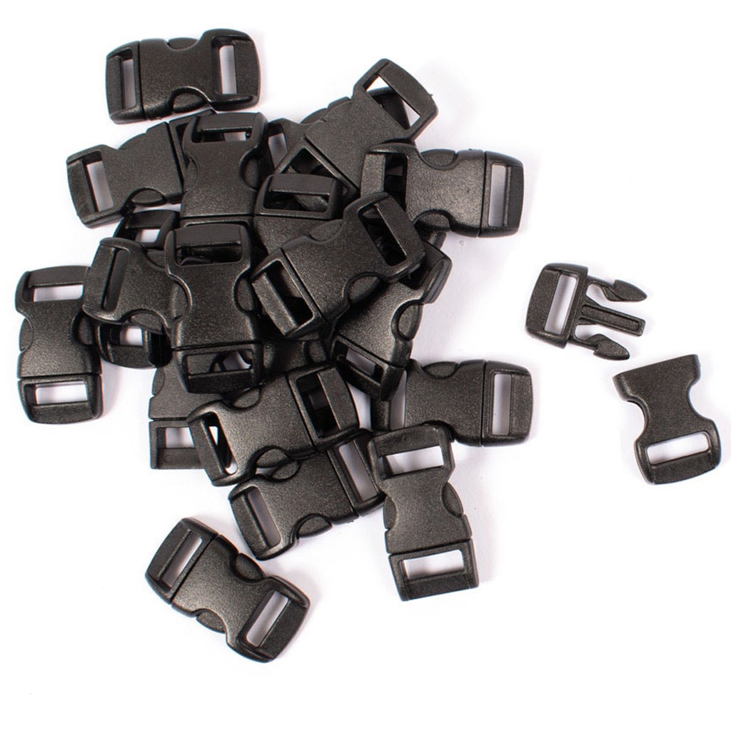imagen de Playbox: Juego de 10 hebillas de plástico negro de 11 mm 1