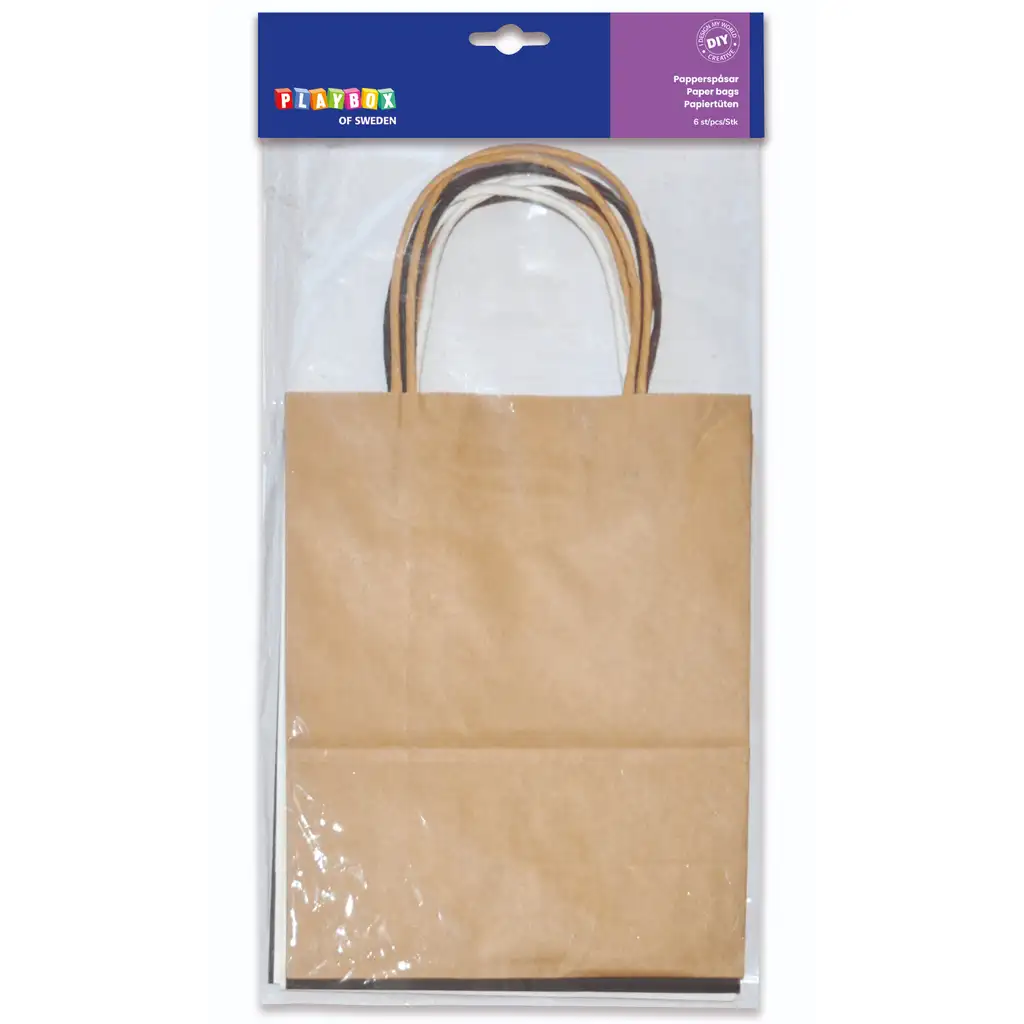 imagen de PlayBox: Juego de bolsas de papel en varios colores 6 unidades 19x24,5x10cm 1