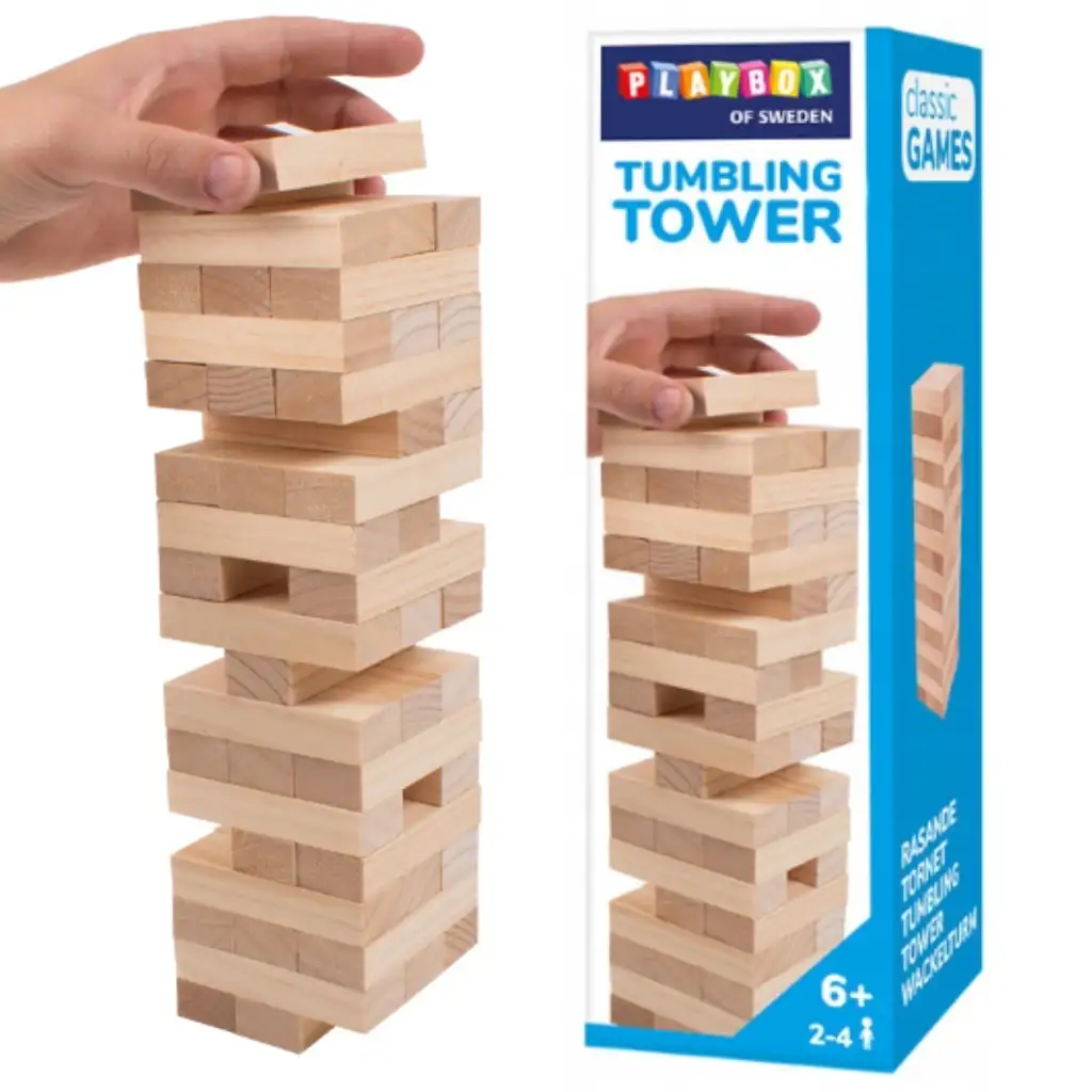 imagen de PlayBox: Juego de habilidad Jenga de madera 1