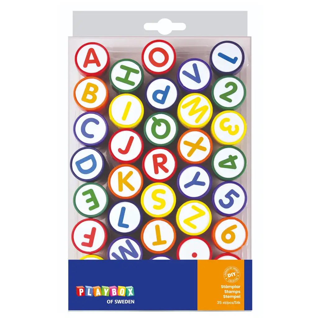 imagen de PlayBox: Letras y Números set de sellos de 35 piezas 1