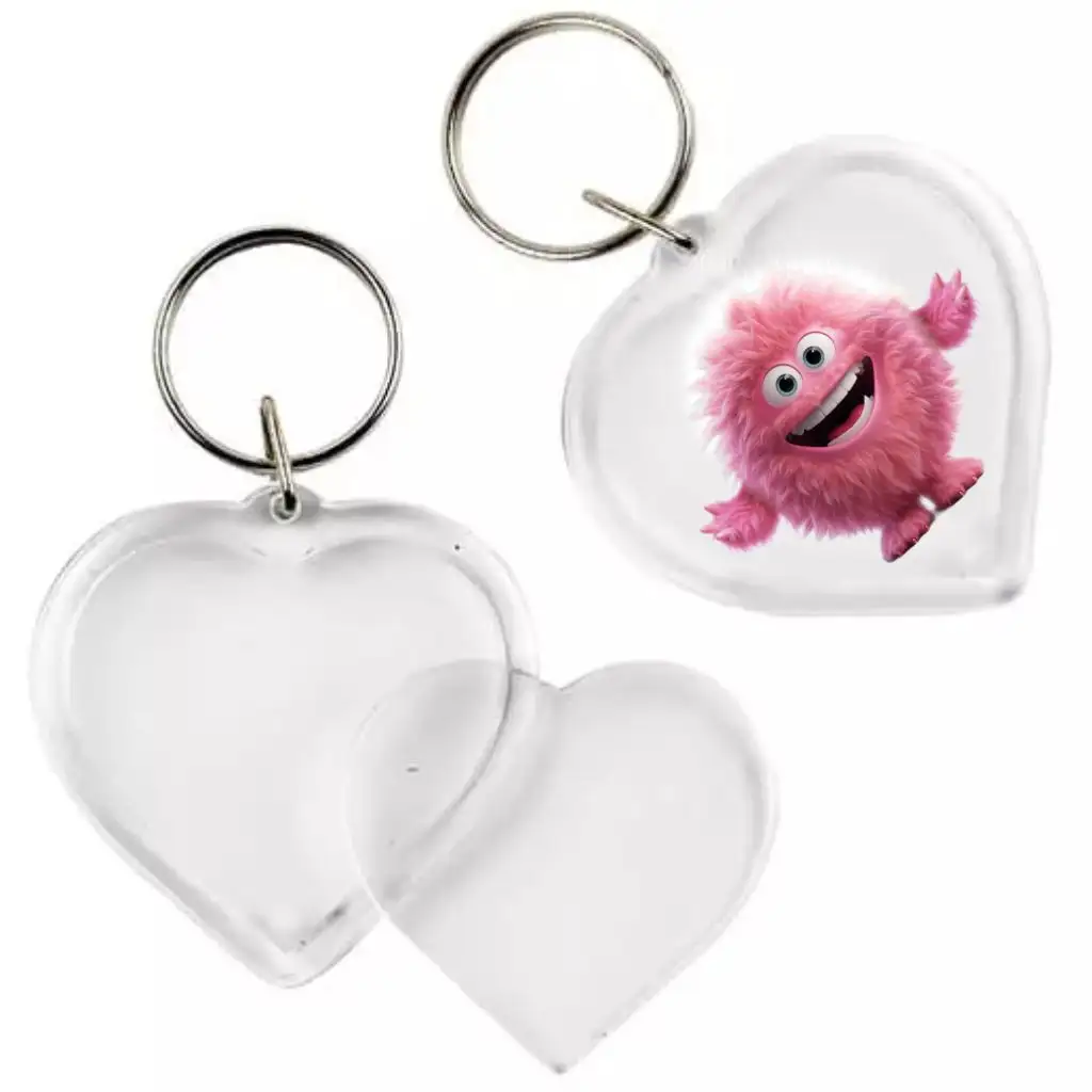 imagen de PlayBox: Llavero en forma de corazón transparente de 5 cm de diámetro 1 unidad 1