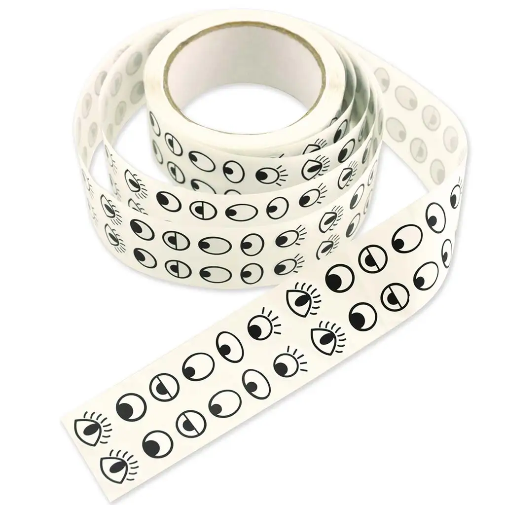 imagen de PlayBox: Ojos de pegatina en blanco y negro en rollo 2000ud 1