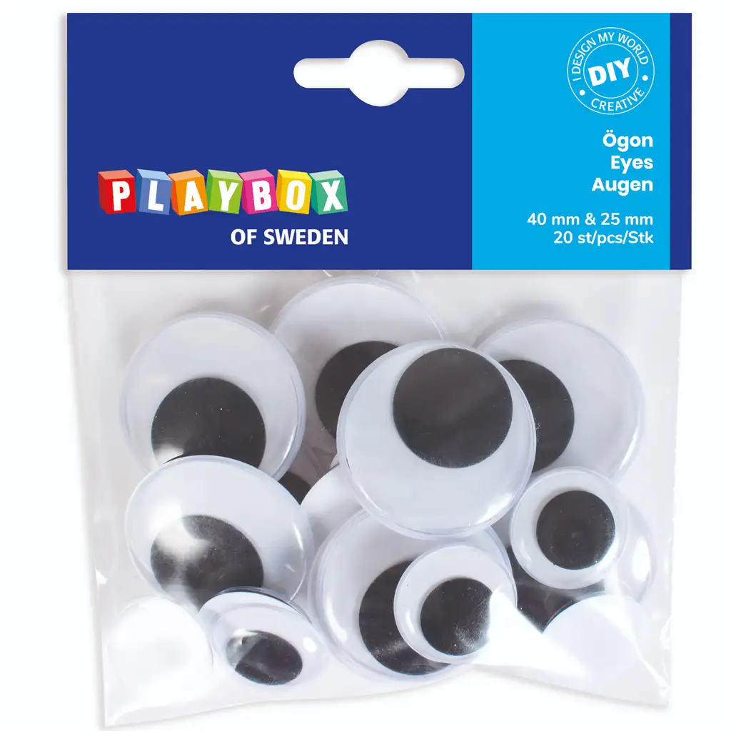 imagen de PlayBox: Ojos móviles en dos tamaños, set de 20 piezas 1