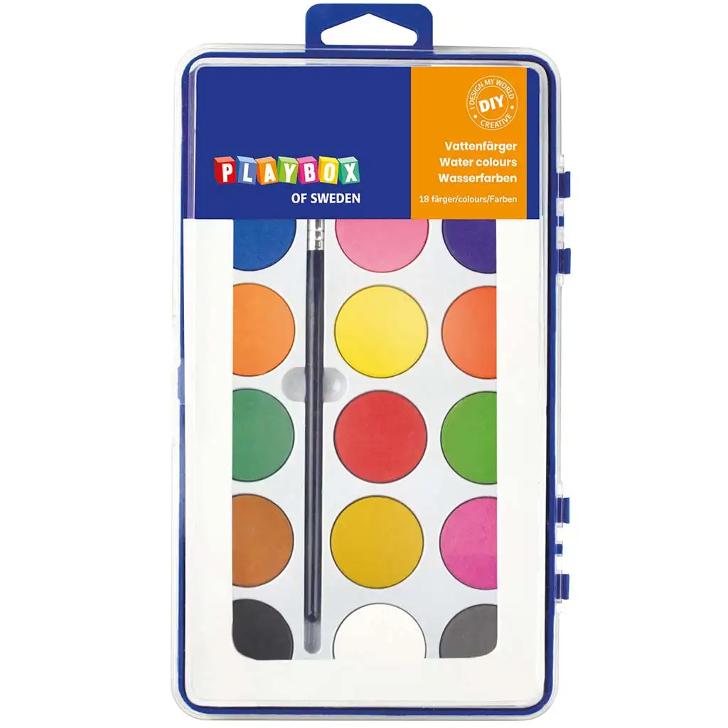 imagen de PlayBox: Paleta de acuarelas de 18 colores 1