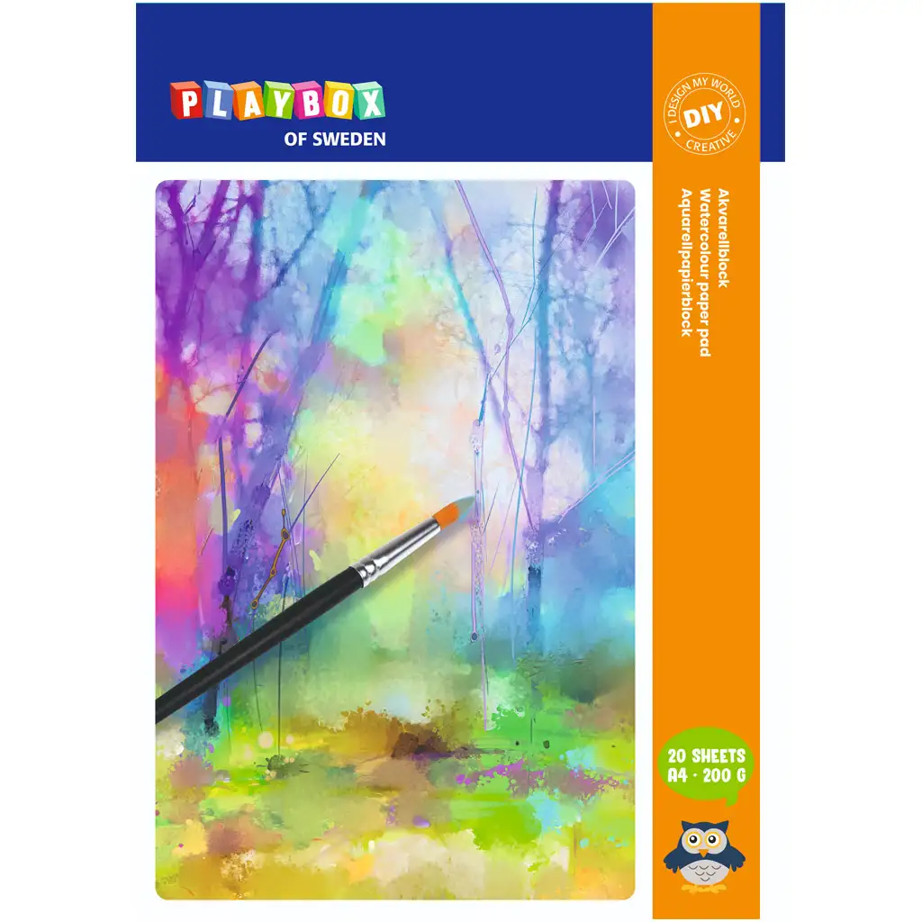 imagen de PlayBox: Papel de acuarela blanco A/4 de 20 unidades 1