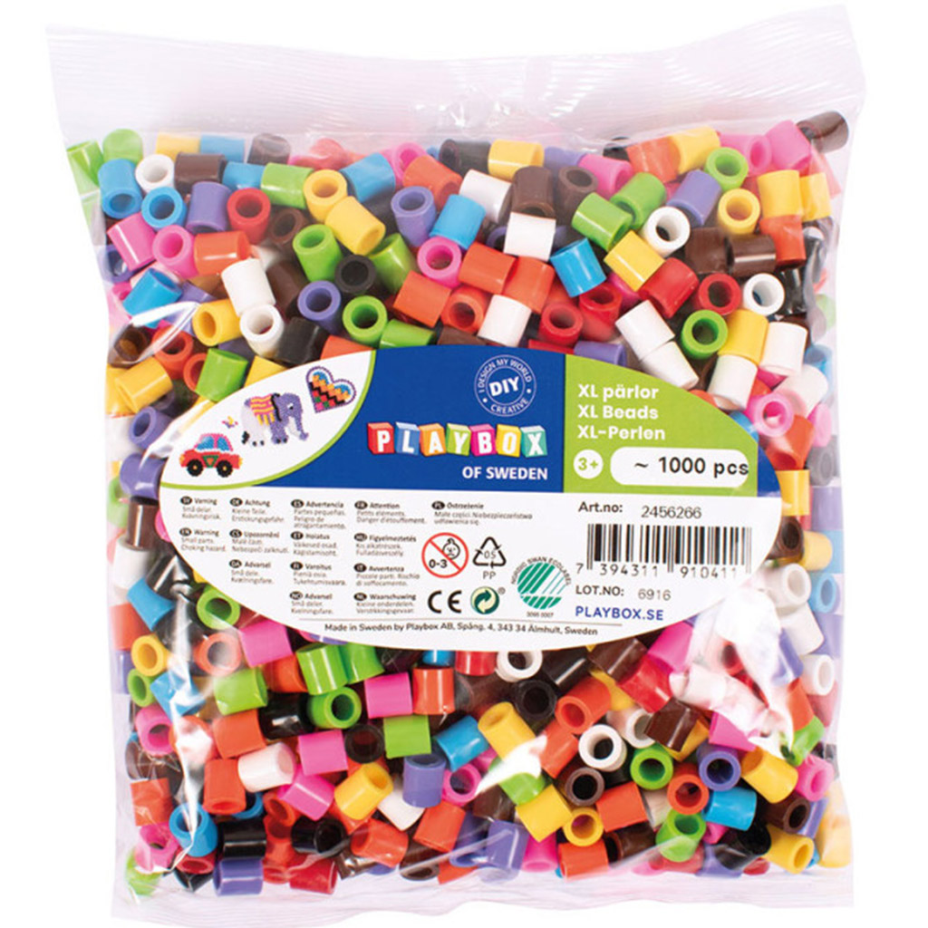 imagen de PlayBox: Paquete de 1000 cuentas de planchar XL de colores de 9 mm 1
