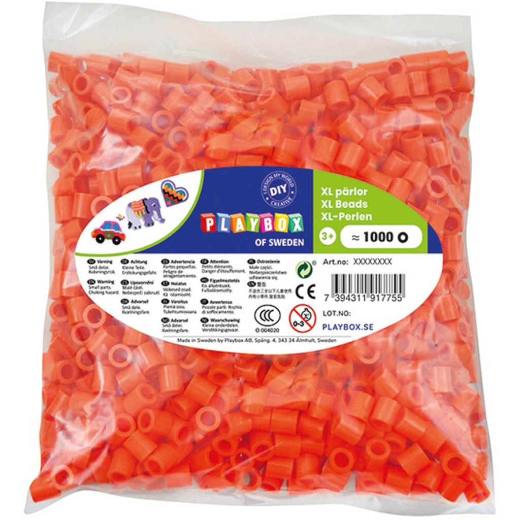 imagen de PlayBox: paquete de 1000 cuentas XL MIDI planchables de 9 mm en color naranja 1