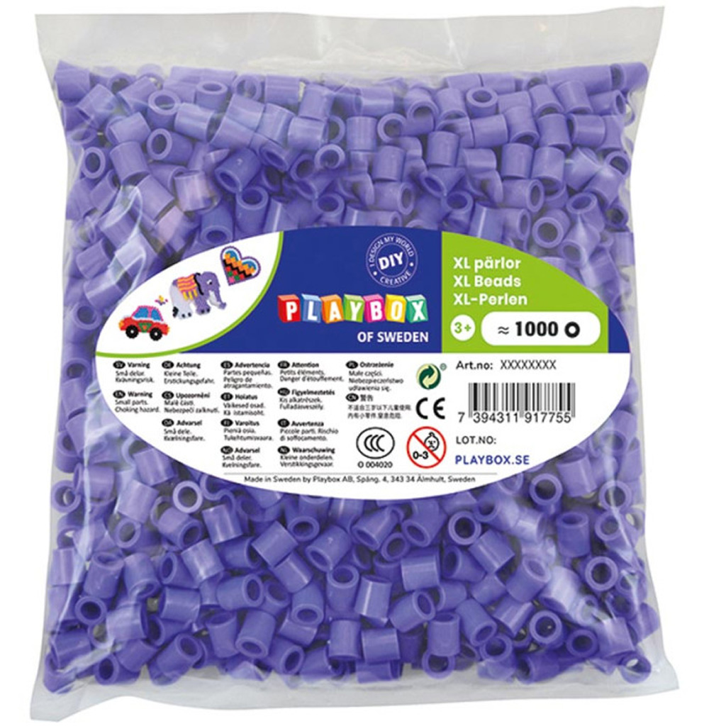 imagen de PlayBox: paquete de 1000 cuentas XL MIDI planchables de 9 mm en color púrpura 1