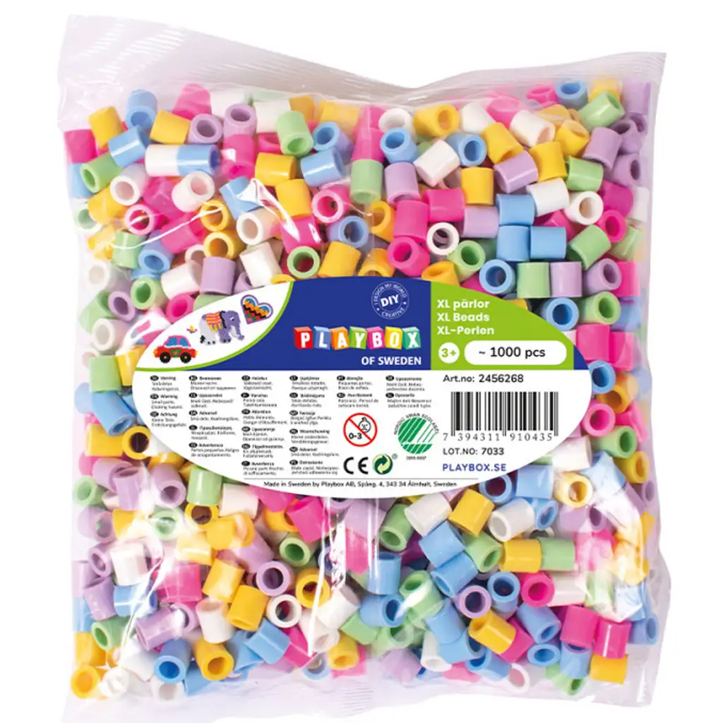 imagen de PlayBox: paquete de 1000 perlas planchables XL de color pastel de 9 mm 1