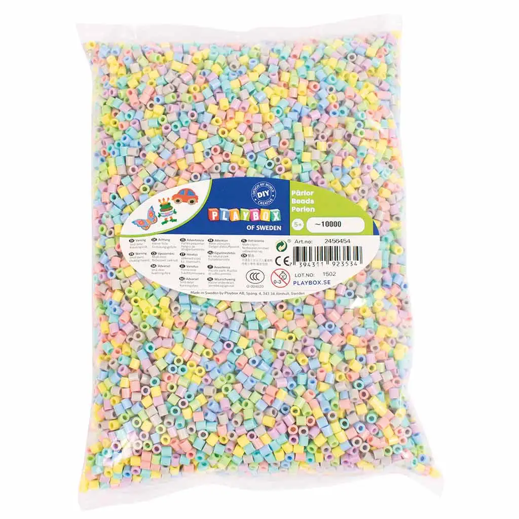 imagen de PlayBox: paquete de 10,000 perlas de colores pastel MIDI de 5 mm para planchar 1