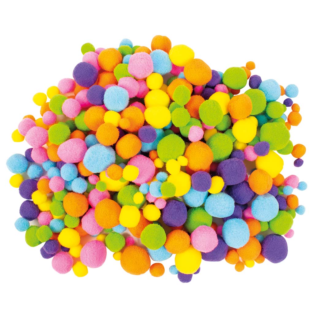 imagen de PlayBox: Paquete de 500 pompones en colores neón 1