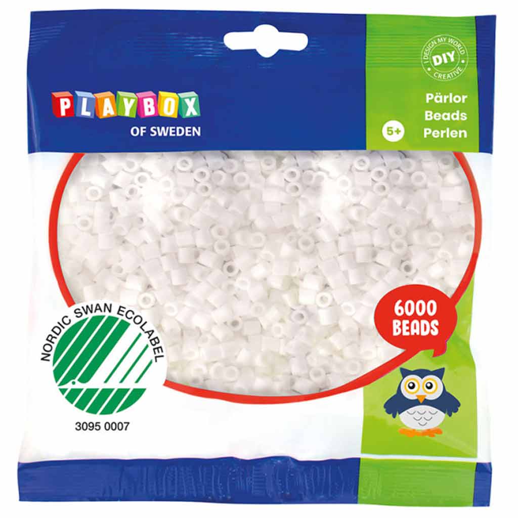 imagen de PlayBox: paquete de 6000 cuentas MIDI planchables de 5 mm en color blanco 1